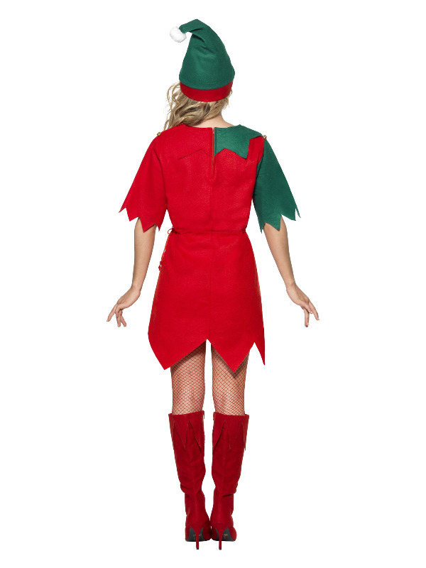 LADIES RED & GREEN STRIPED ELF TIGHTS CHRISTMAS JESTER PIXIE FANCY DRESS XMAS