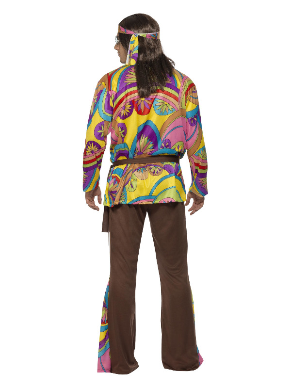 Psychedelic Hippie Man Costume, Multi-Coloured - Picture 3 of 10